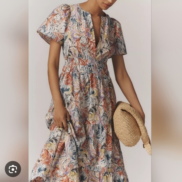 Anthropologie Somerset Multicolor Tiered Maxi Dress - Picture 3 of 5